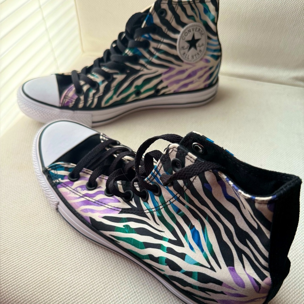 Converse Black and Green High-Top Sneakers